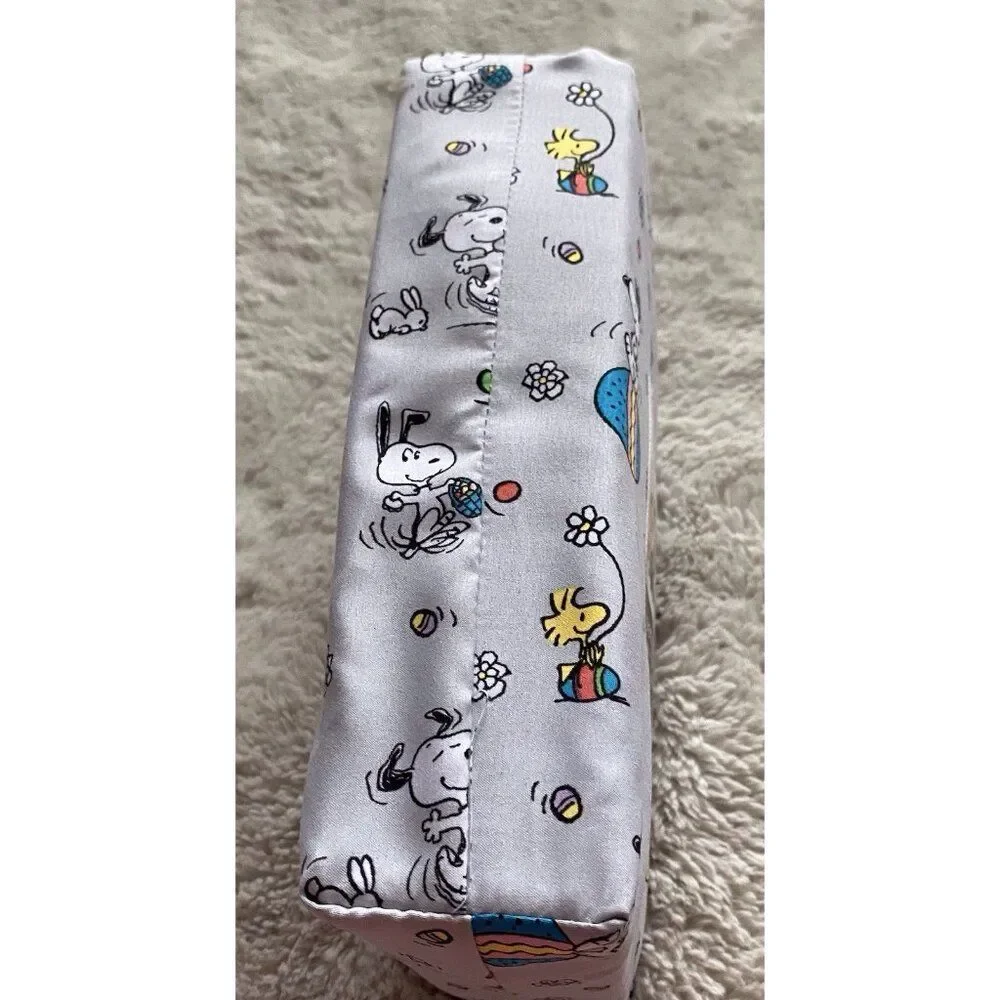 Peanuts Snoopy Easter Egg Bunny Floral QUEEN‎ Sz Sheet Set Soft Grey NEW